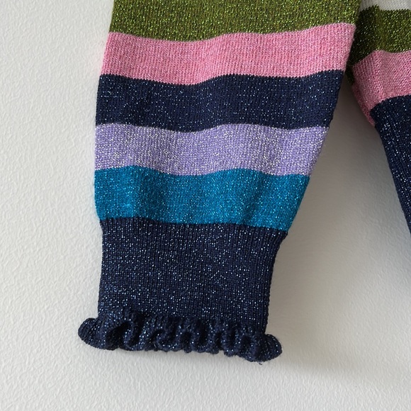 REVIEW Pippi Stripe Metallic Rainbow Knit Sweater Jumper - Picture 8 of 14
